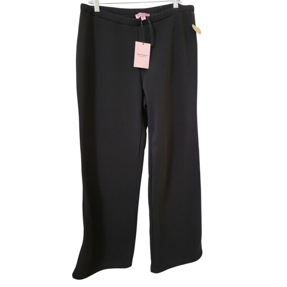 NWT! Juicy Couture Size L Knit Bling Flare Sweat Lounge Pants Black G15.7 Y2K - Picture 3 of 13